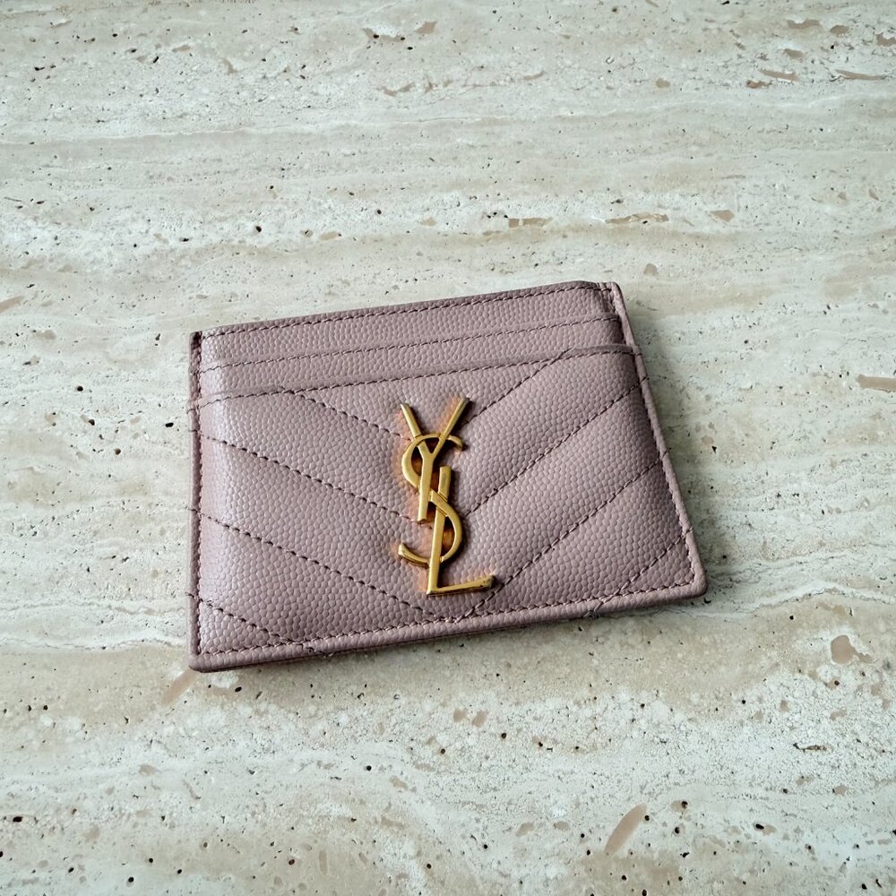 Saint Laurent Leather Card Holder – Nude - Picture 2 of 7